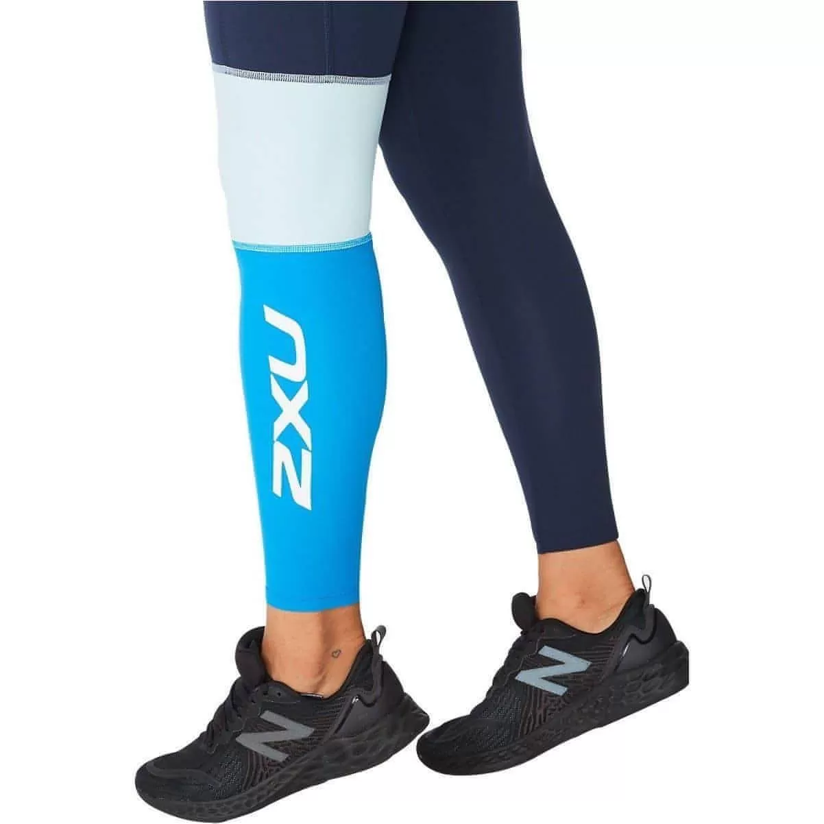 2XU Form Block Hi Rise Compression Womens Long Running Tights - Navy