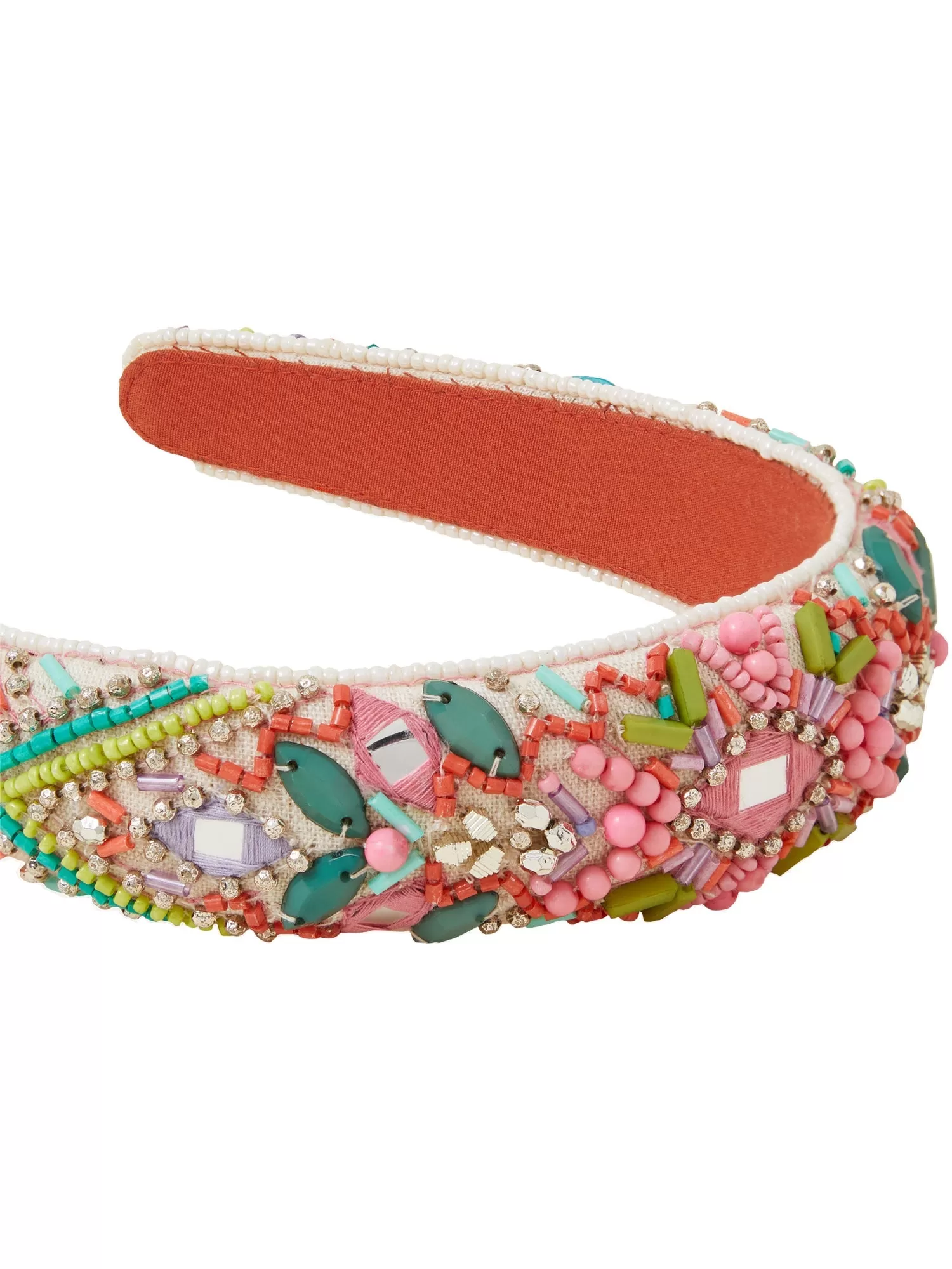 Accessorize London Women's Pink Bead Mirror Headband