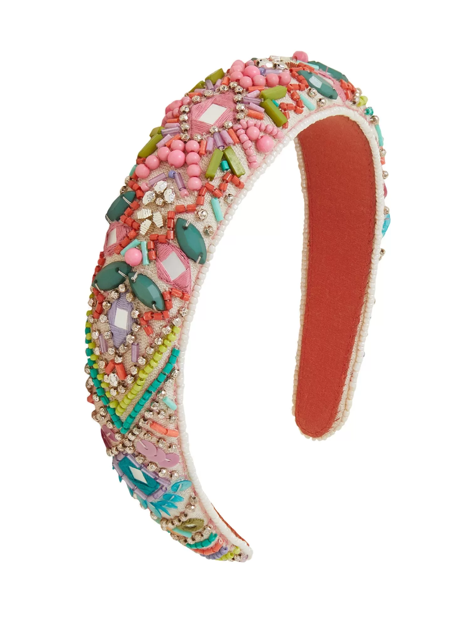 Accessorize London Women's Pink Bead Mirror Headband