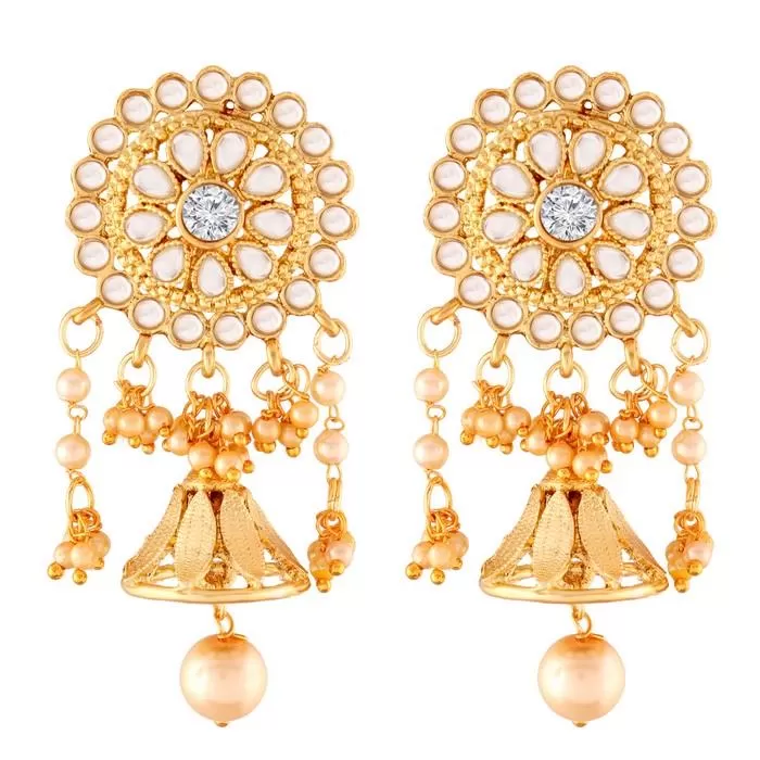 Alloy Large Dangle Earrings in Gold