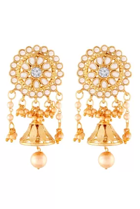 Alloy Large Dangle Earrings in Gold