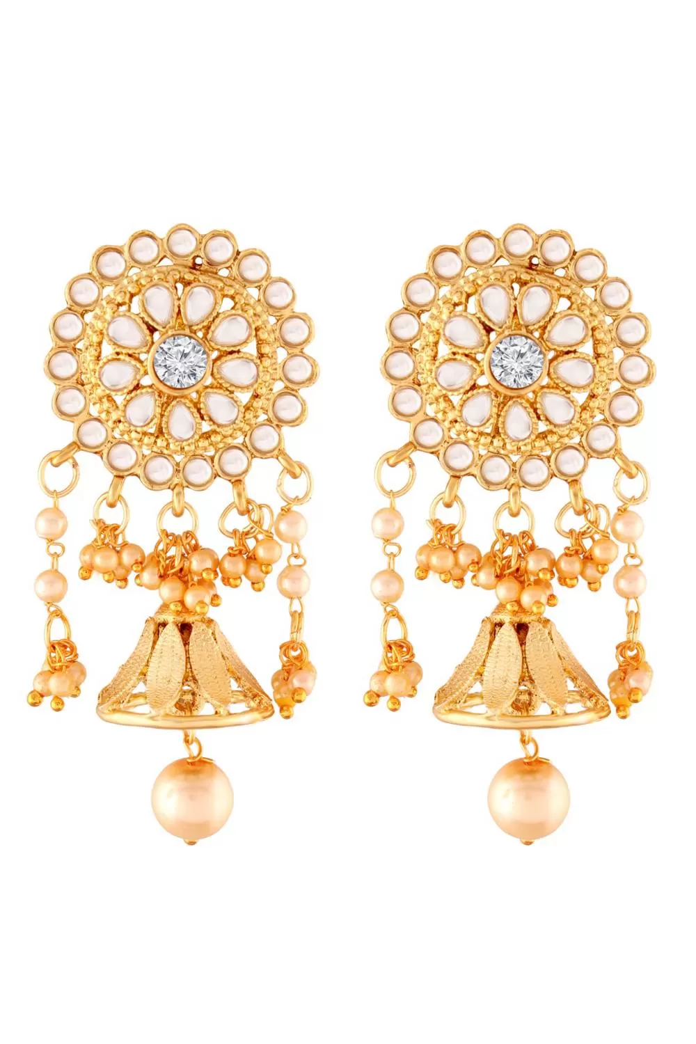 Alloy Large Dangle Earrings in Gold