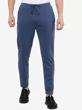 Aqua Blue Solid Slim Fit Track Pant | JadeBlue