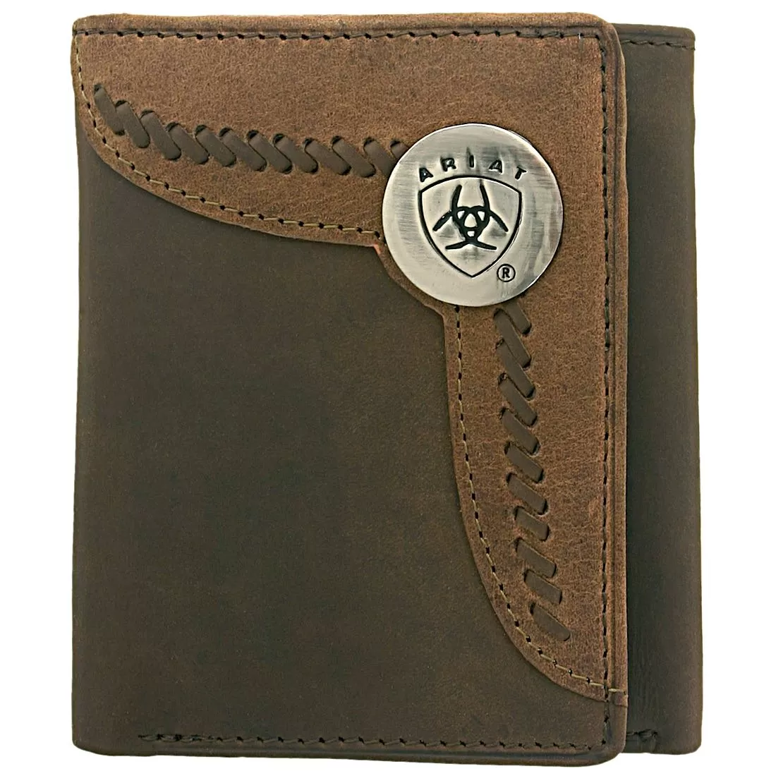 Ariat Tri fold Wallet Brown/Lite Tan WLT3103A