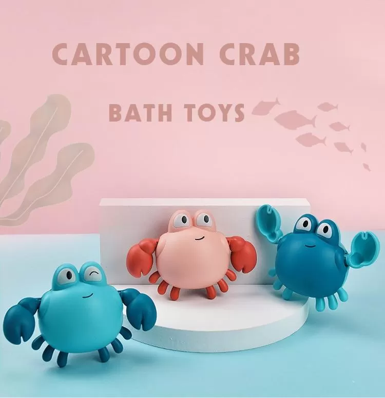 Baby Bath Toys Animal Cute Cartoon Tortoise Crab Classic Baby Water Toy Infant Swim Chain Clockwork Toy For Kid 2020 Newest