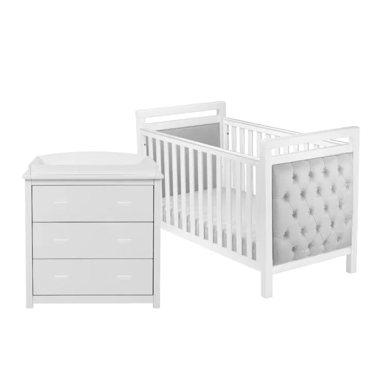 Babymore Velvet Deluxe 2 Piece Room Set - White