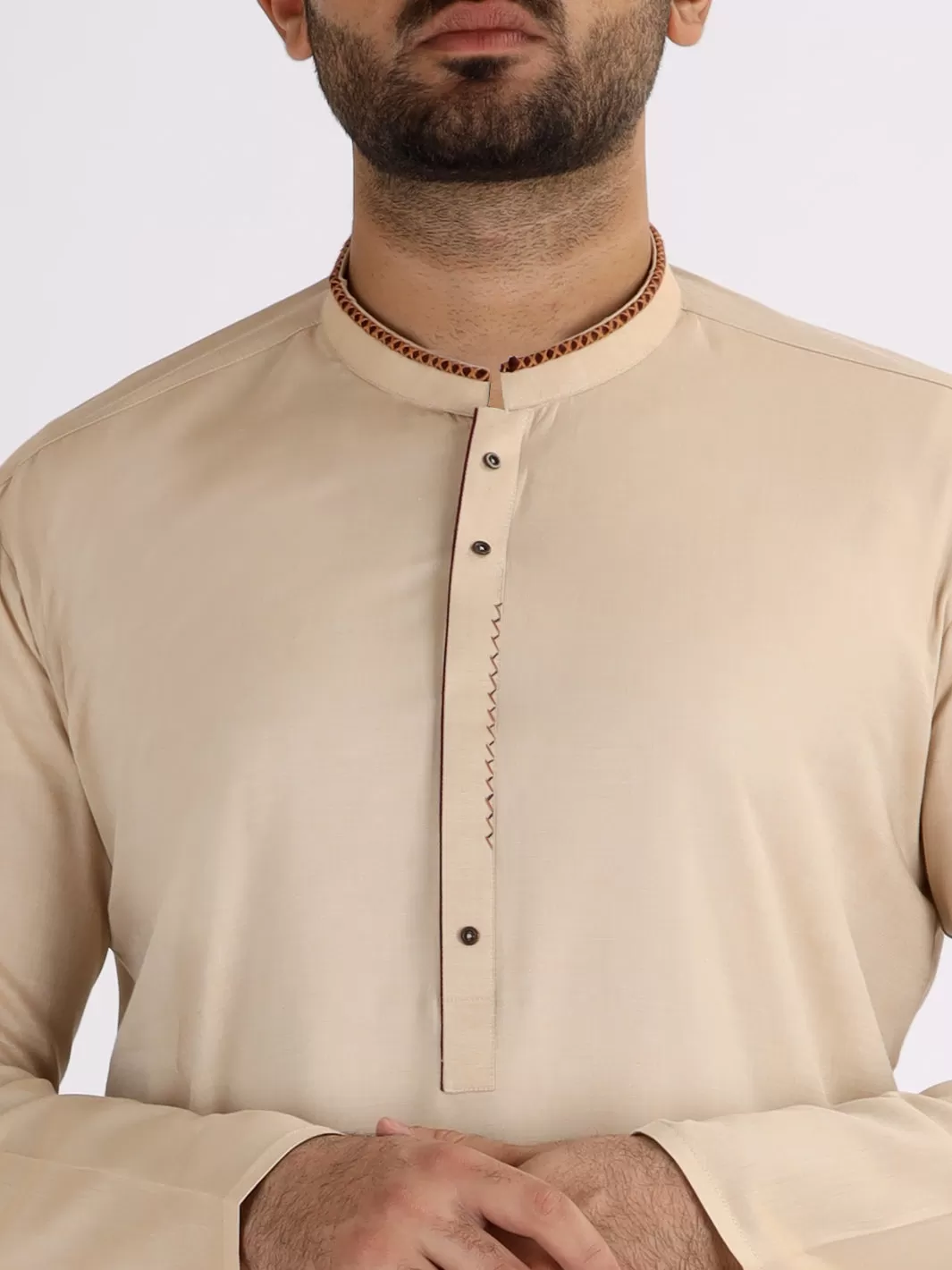 Beige Blended Kurta - AL-K-842