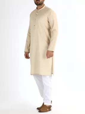 Beige Blended Kurta - AL-K-842