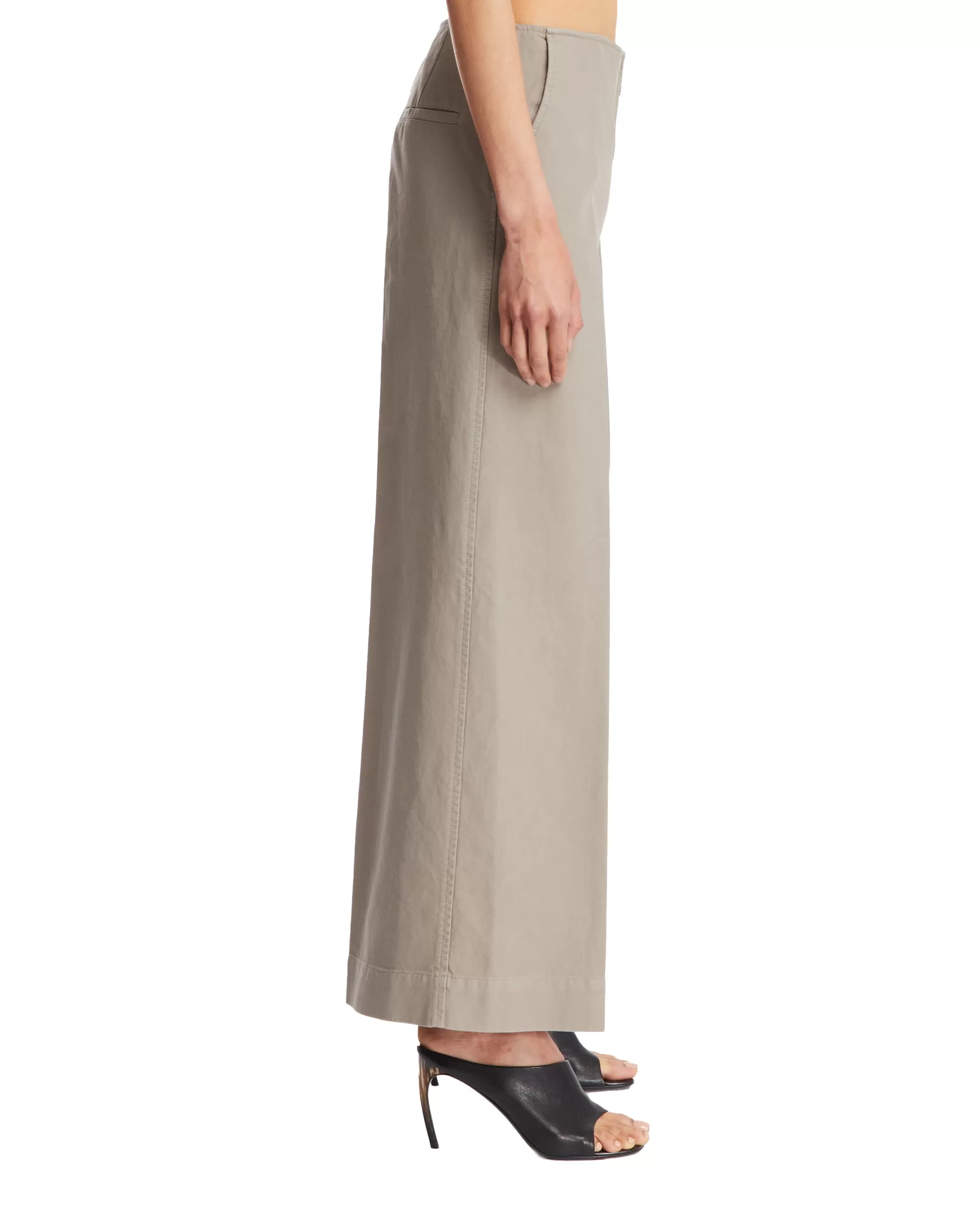 Beige Wide Leg Trousers