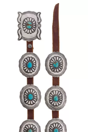 Belt, A Concho, Turquoise, Repousse, Hallmark, Contemporary, 260