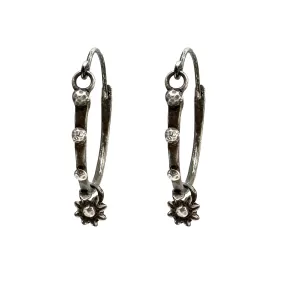 BLOSSOM RIVETED Midi Hoops in Silver