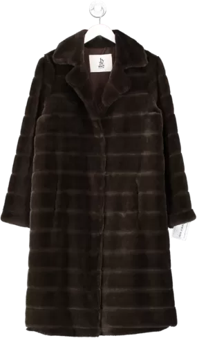 By Dreams Brown Faux Fur Coat UK M