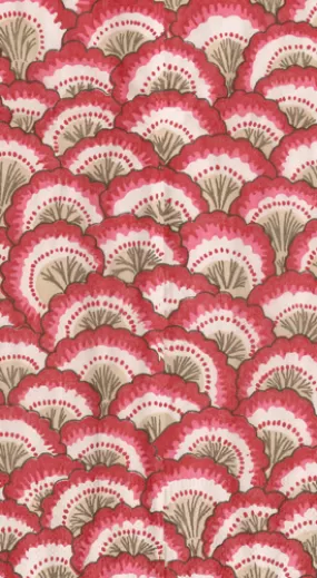 Caspari Red Scallop Pontchartrain Guest Towels