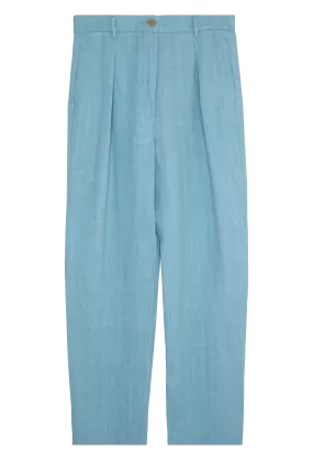 Chic Linen Canvas High Waist Pants