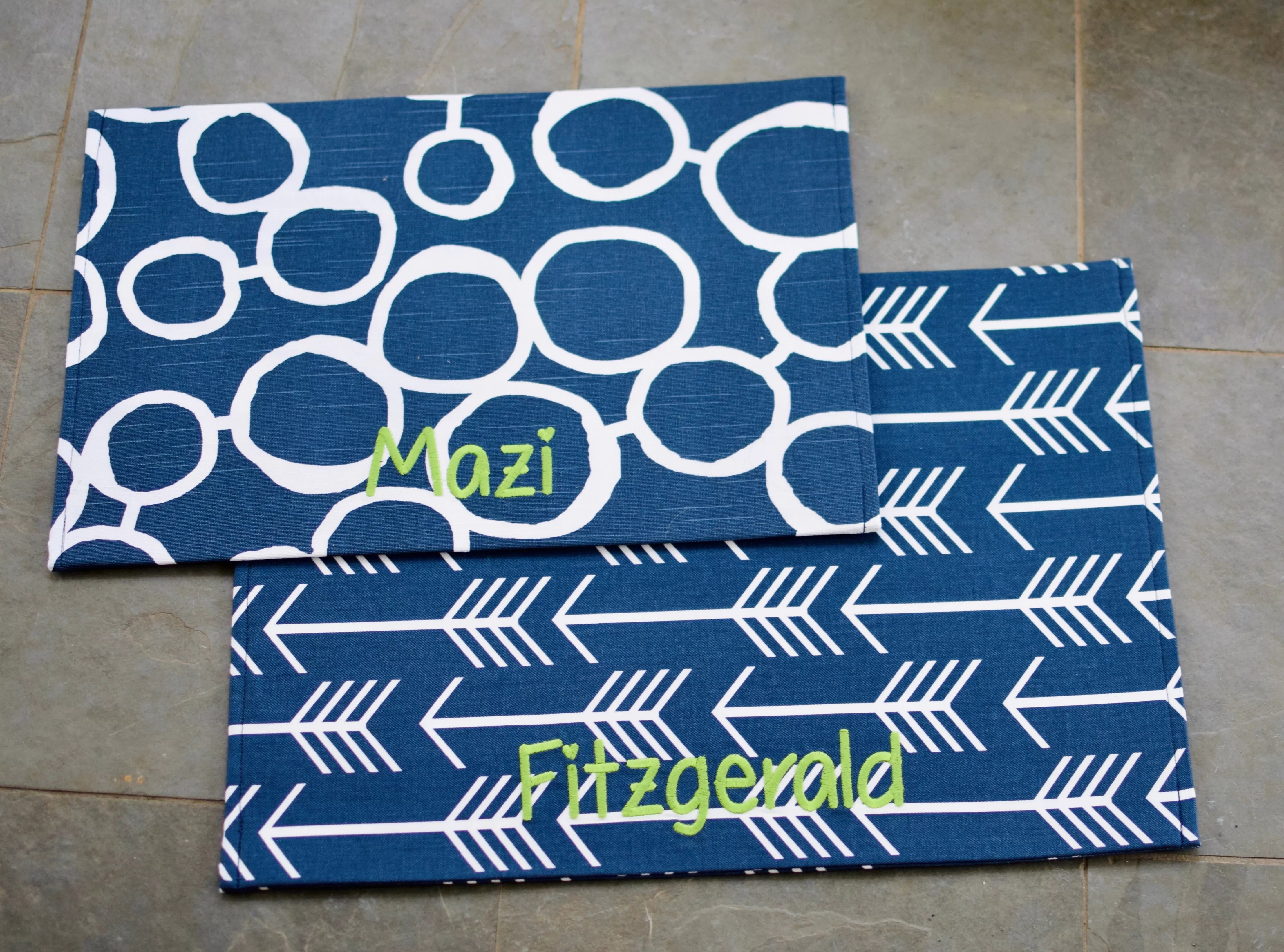 Circles Dog Bowl Placemats with Personalization