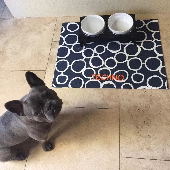 Circles Dog Bowl Placemats with Personalization