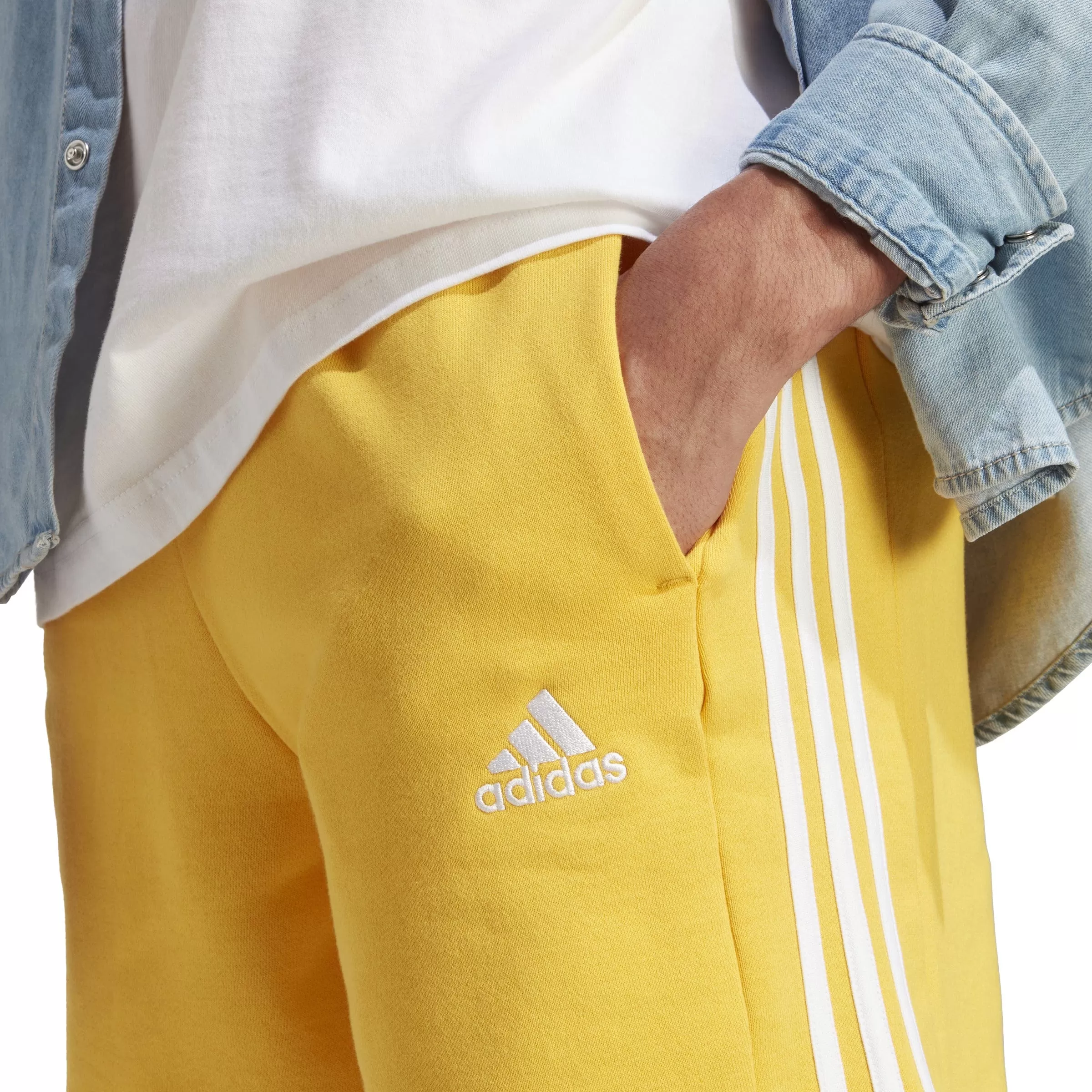 ESSENTIALS FRENCH TERRY 3-STRIPES SHORTS