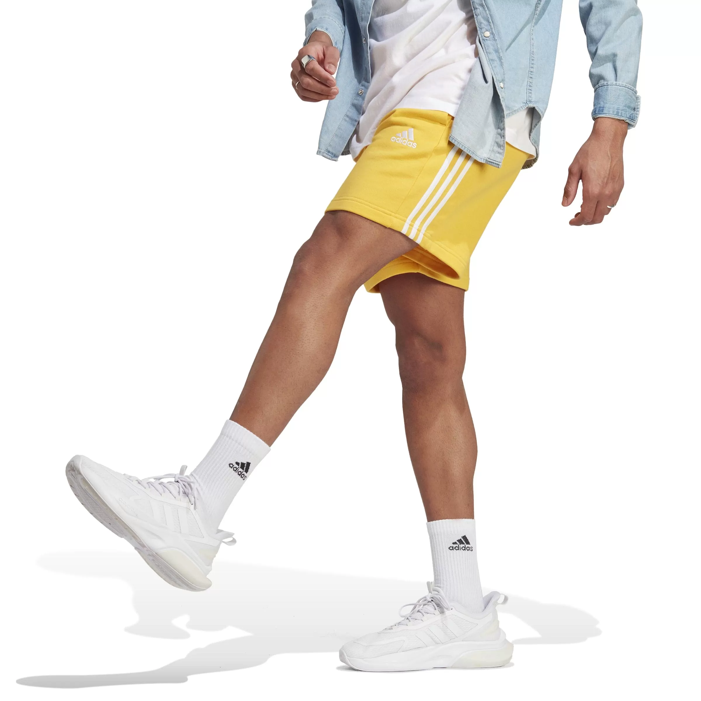 ESSENTIALS FRENCH TERRY 3-STRIPES SHORTS