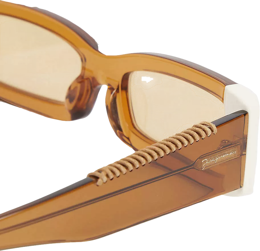 JACQUEMUS Brown Les Lunettes 97 Rectangular-frame Sunglasses in case