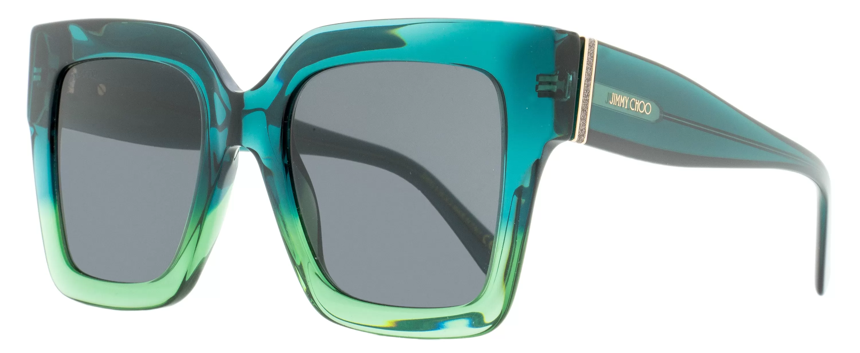 Jimmy Choo Women's Square Sunglasses Edna PEFIR Green-Aqua 52mm