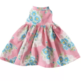 Large Doll Dress (40-45cm) Blue Pink Daisy