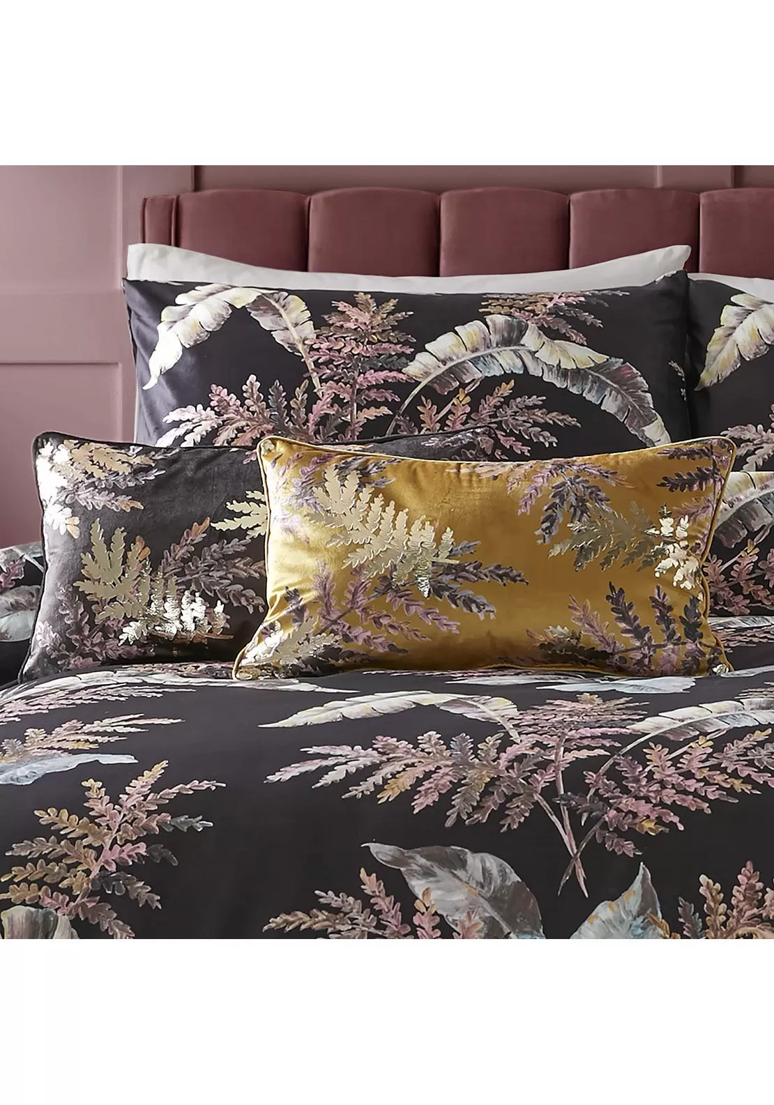 Luxe Fern Duvet Cover Set - Black