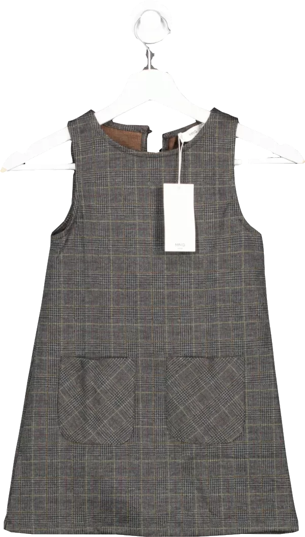 MANGO Grey Checkered Pinafore Dress BNWT  6 Years