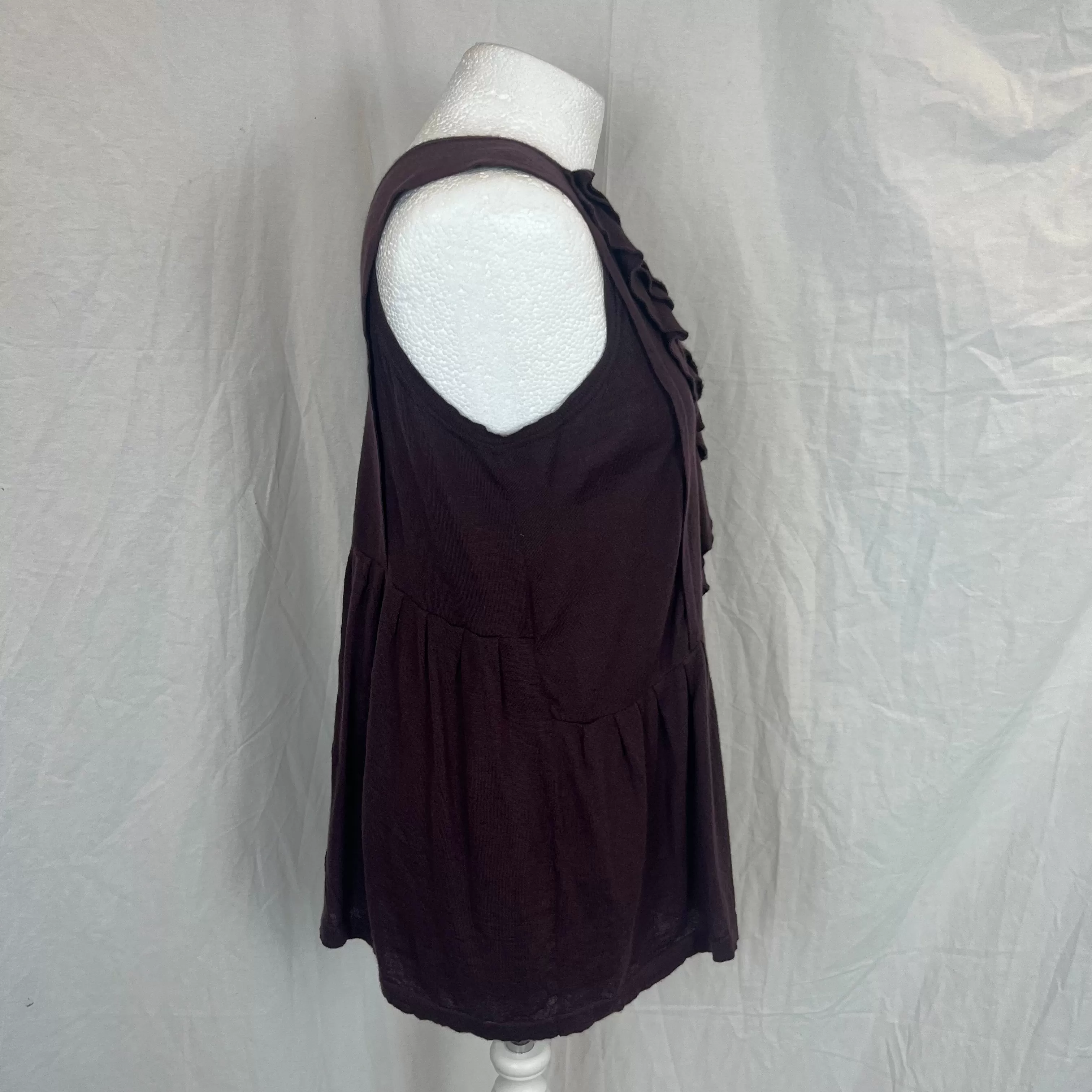 Marni Plum Fine Cashmere Knit Sleeveless Top S