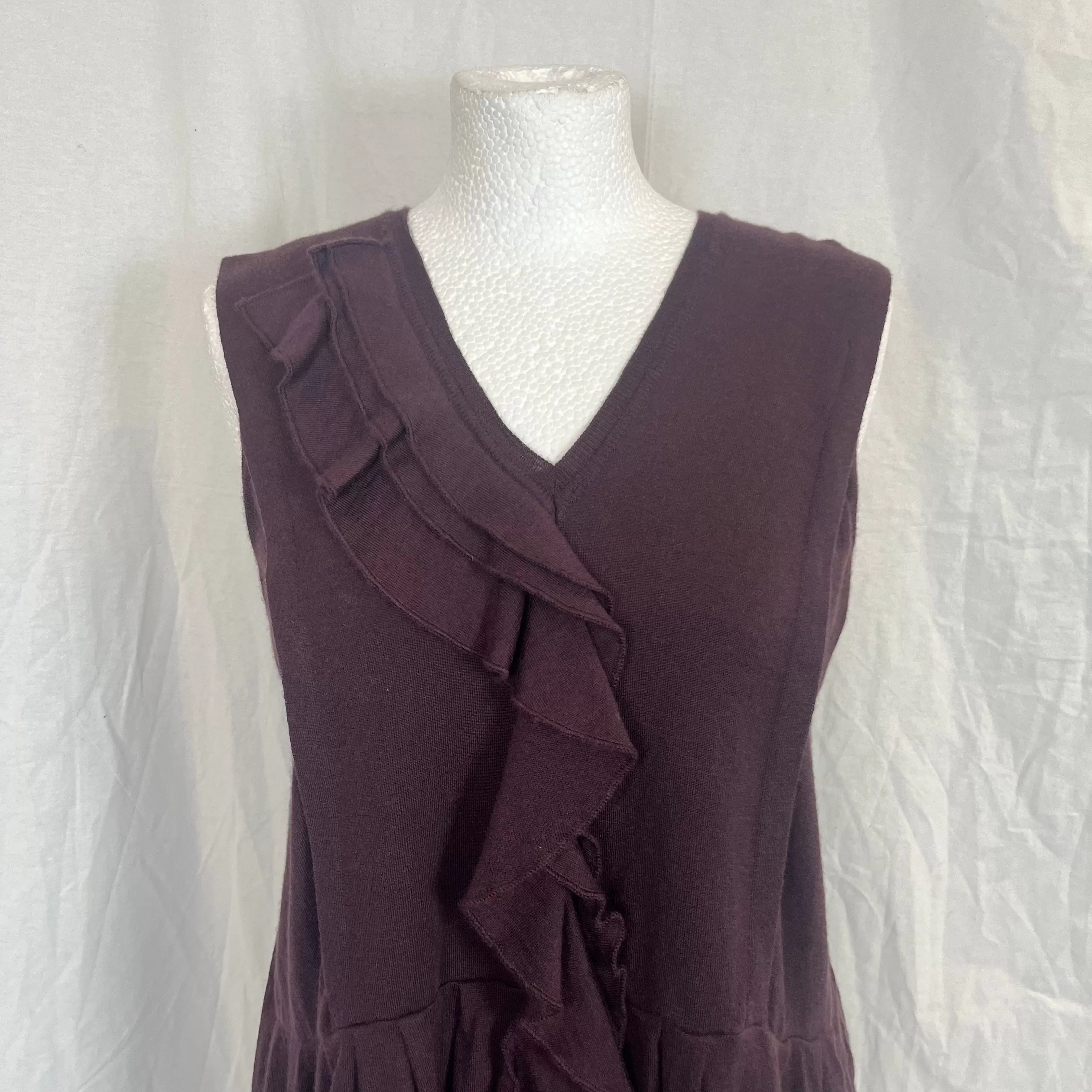 Marni Plum Fine Cashmere Knit Sleeveless Top S