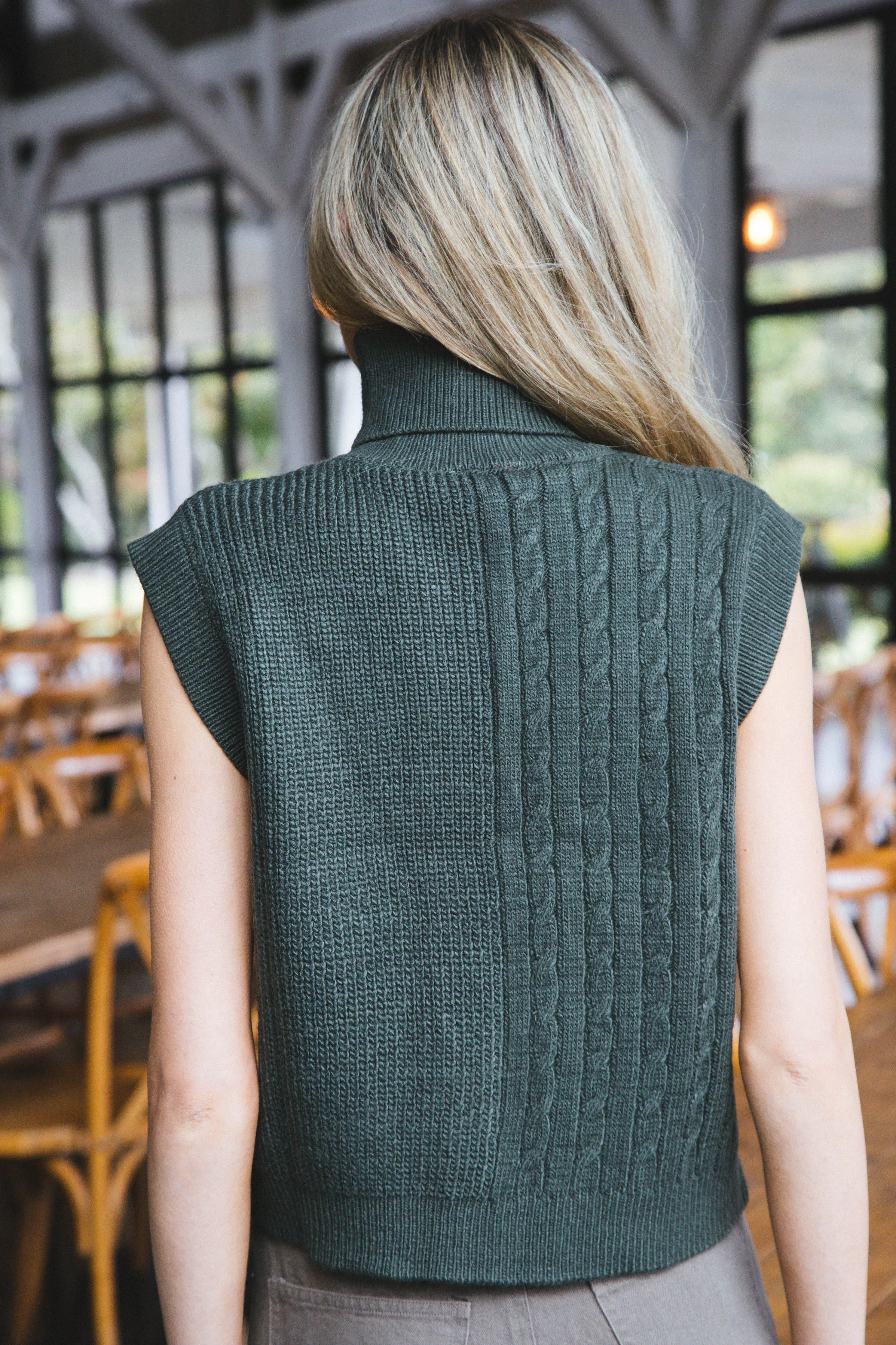 McKinley Turtle Neck Sweater Vest, Dark Green