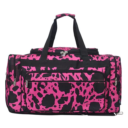 Neon Cow Hot Pink NGIL Canvas 23 Duffle Bag