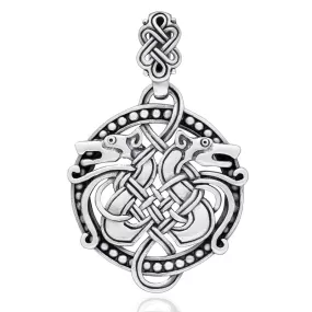 Odin's Wolves Pendant - Sterling Silver