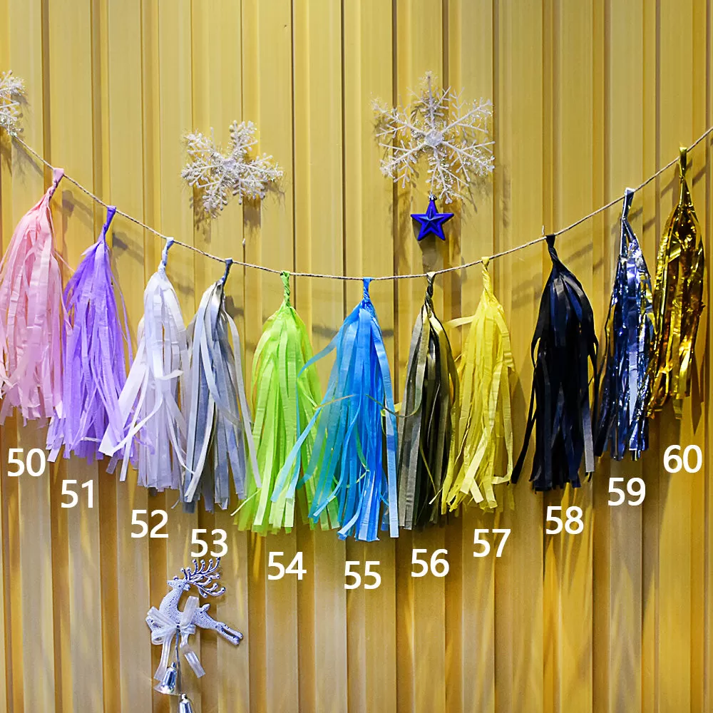 Paper Tassel Assembled or DIY Tassel Garland Wedding Photo Backdrop Birthday Party Decorations 12 silver  1bag