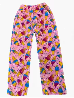 Pastel Cones Fuzzy Pants- Girls