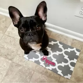 Quatrefoil Dog Bowl Placemats with Personalization