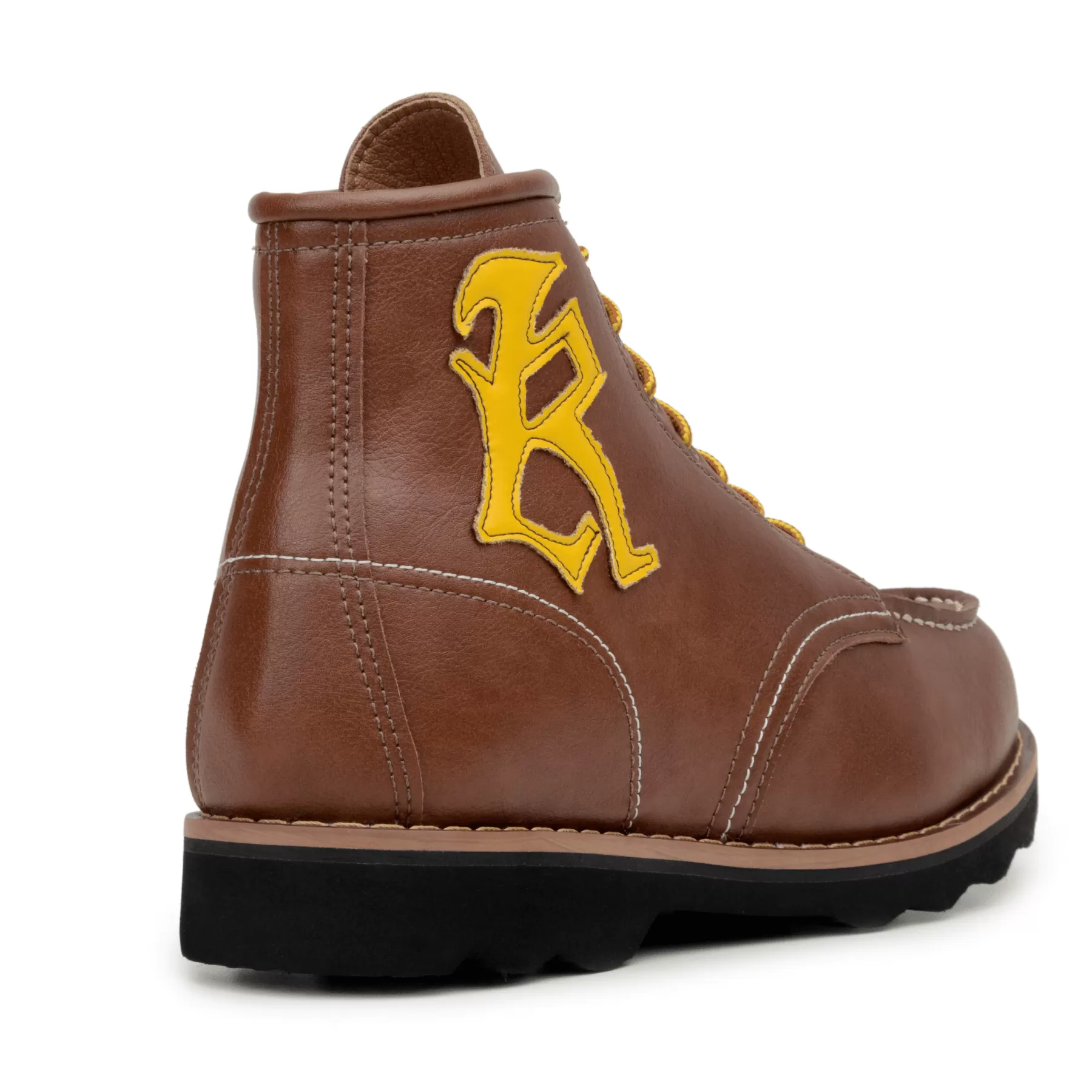 'Redwing' Vegan lace-up work boot by King55 - Cognac