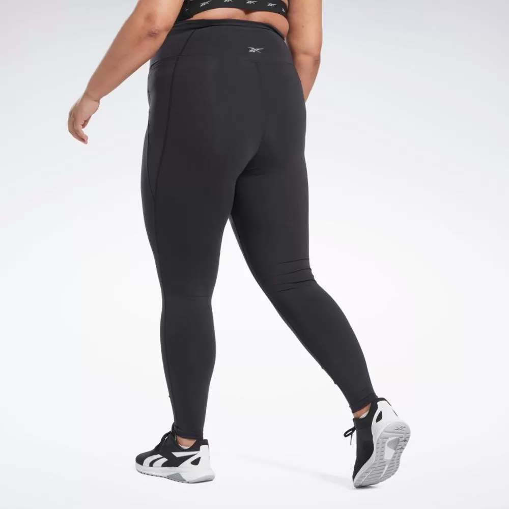 Reebok Apparel Women Lux High-Waisted Leggings (Plus Size) BLACK