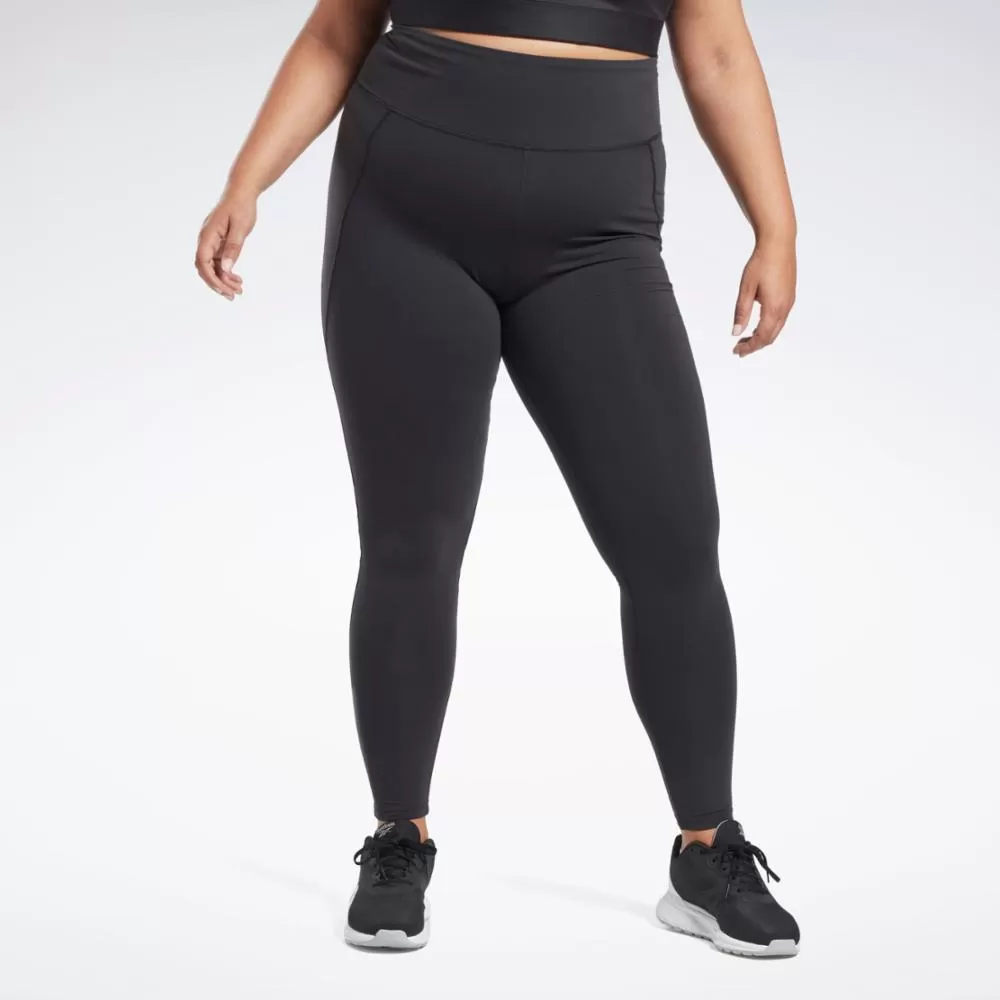 Reebok Apparel Women Lux High-Waisted Leggings (Plus Size) BLACK