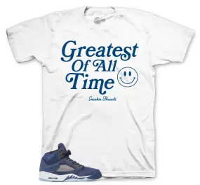 Retro 5 Midnight Navy - Goat - White