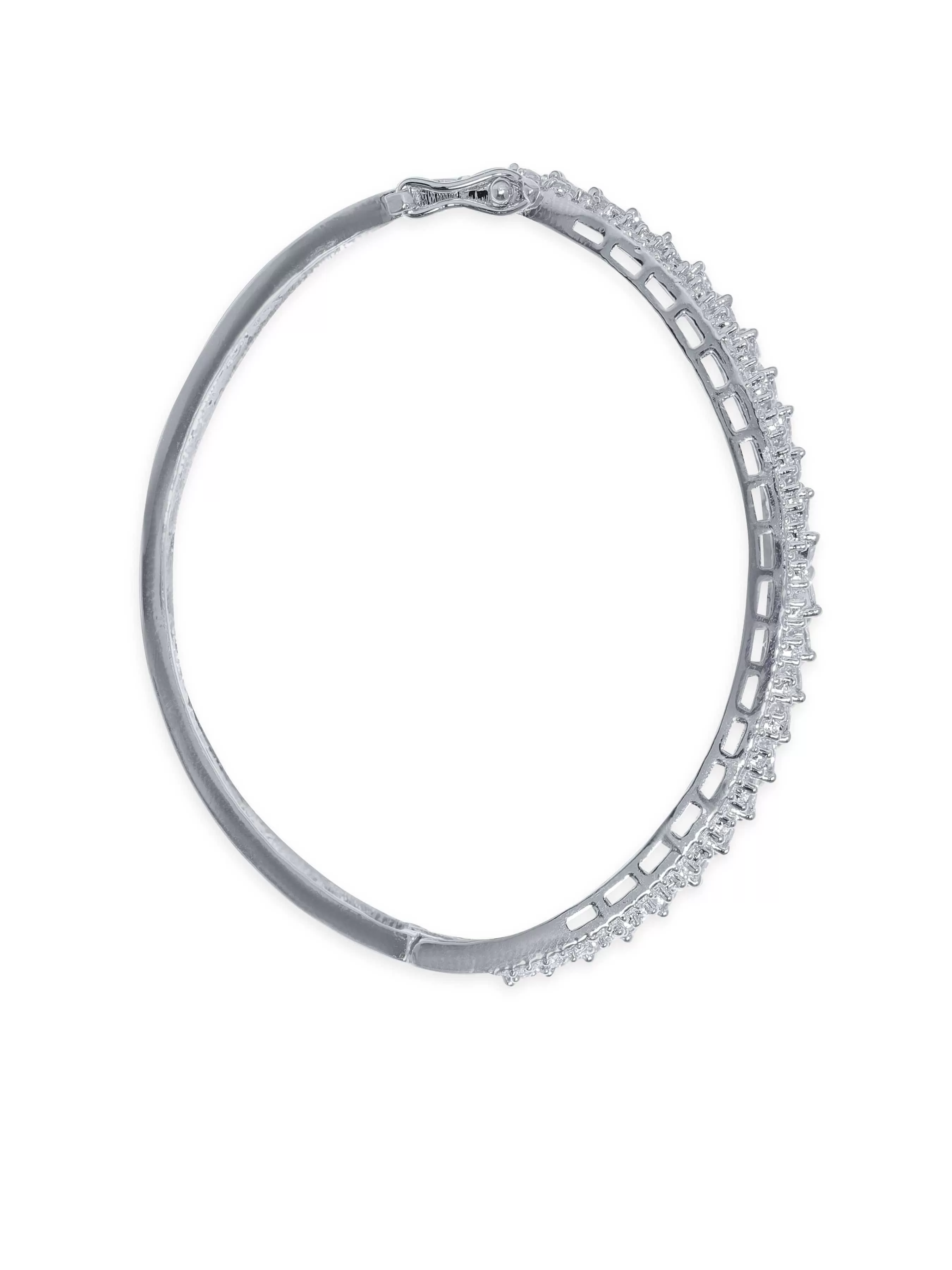 Rubans Elegance In Radiance Rhodium Plated Zirconia Studded Bracelet