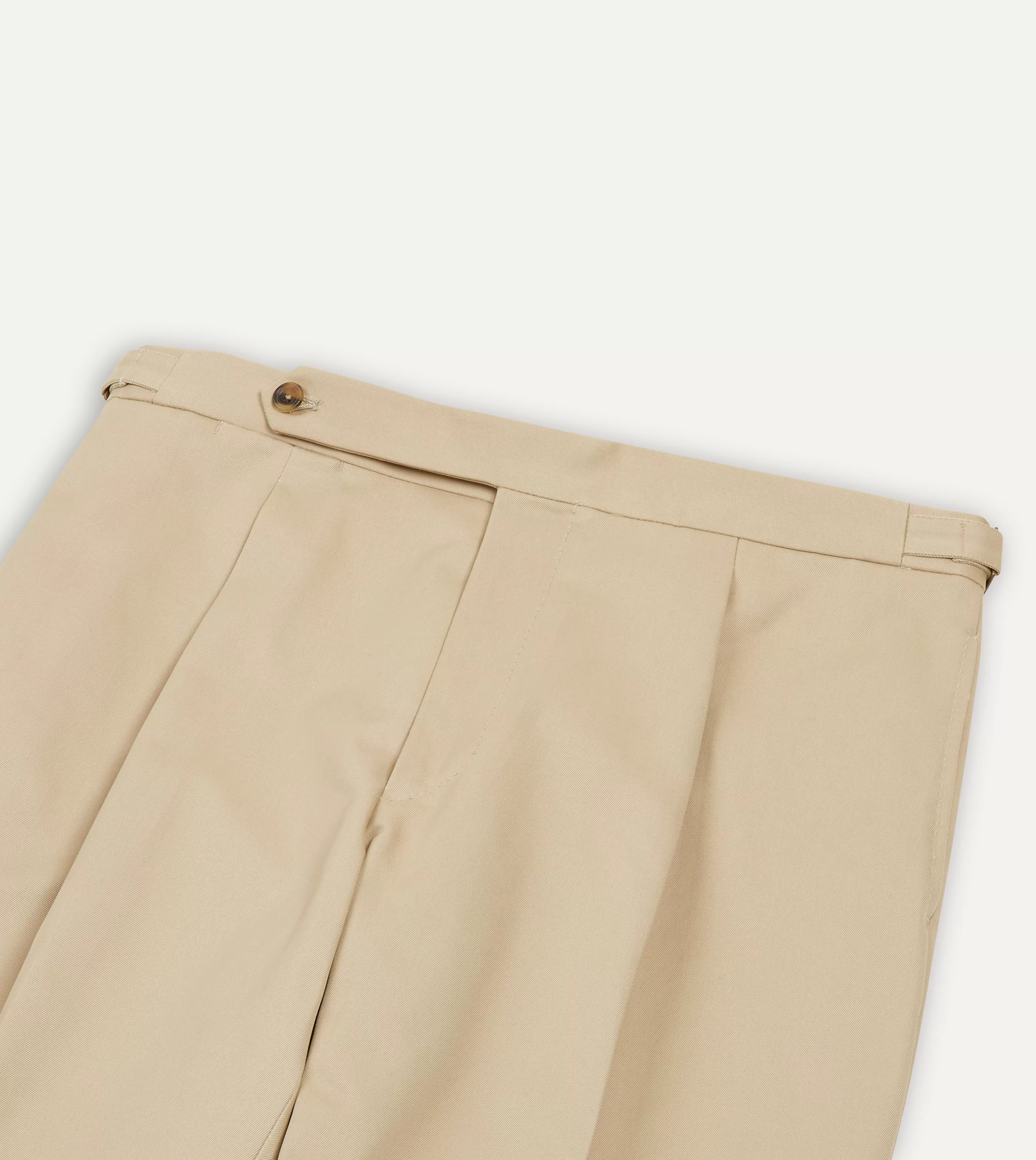 Sand Cotton Drill Single Pleat Trouser