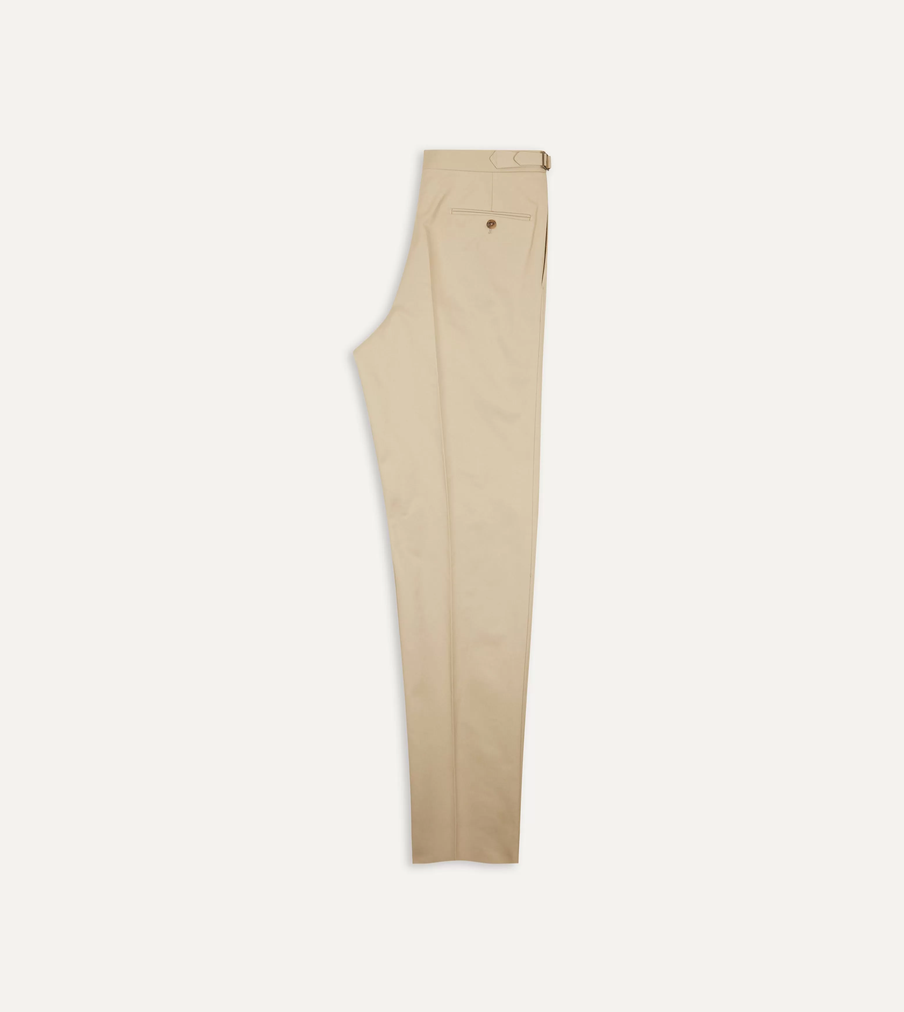 Sand Cotton Drill Single Pleat Trouser