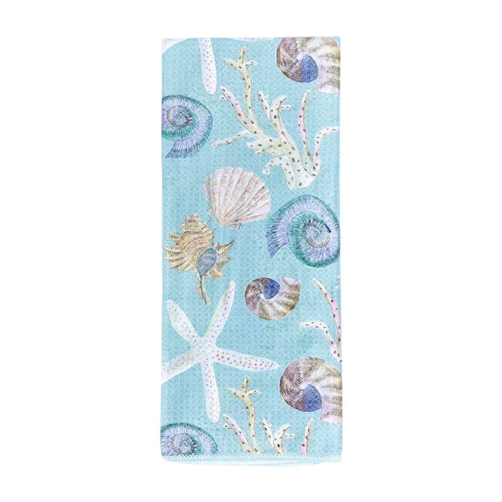 Sea Treasures blu Kitchen Tea Towel-Double Side Printed