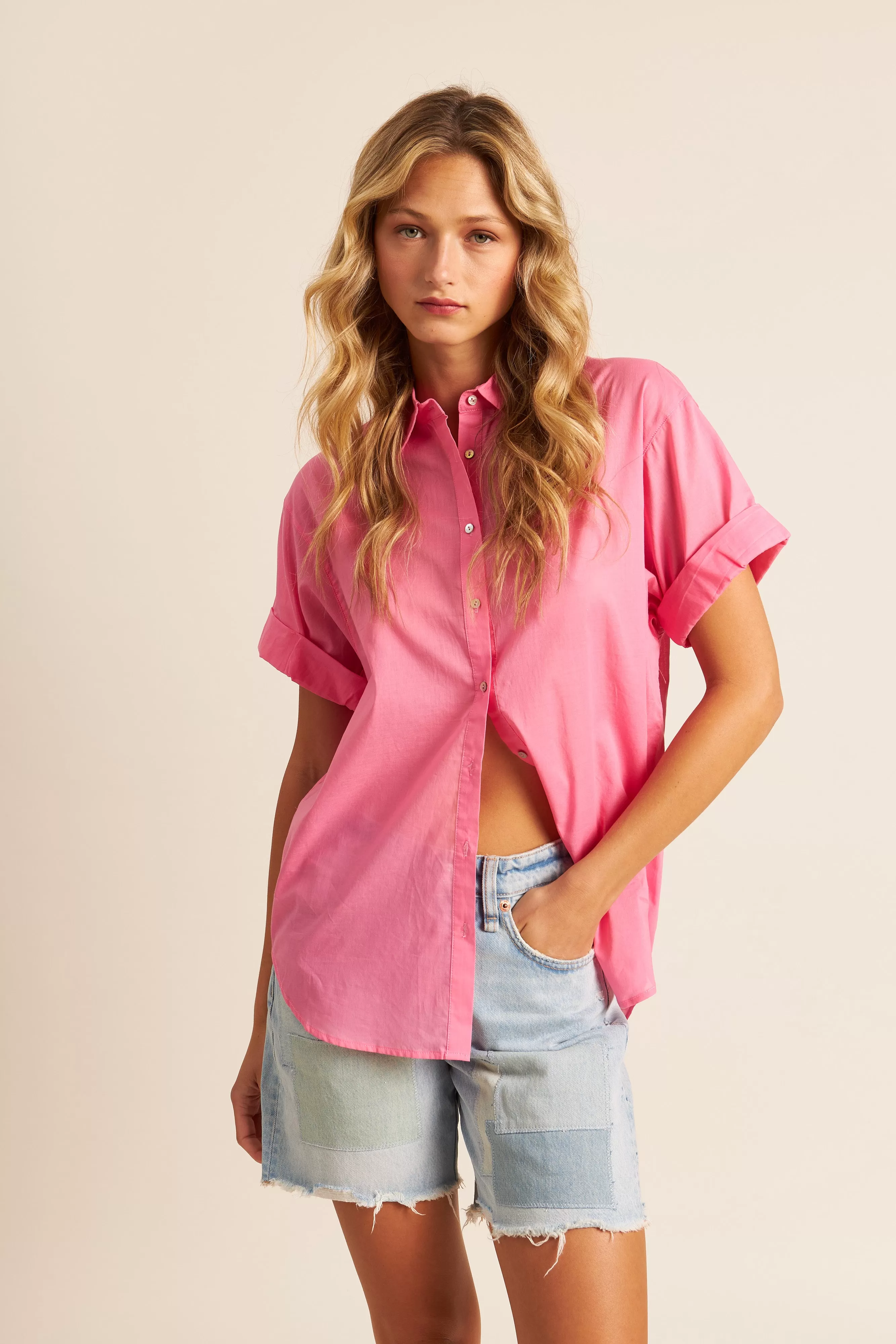 SHAY BUTTON-UP (SKIPPER PINK) - JOHN JENN