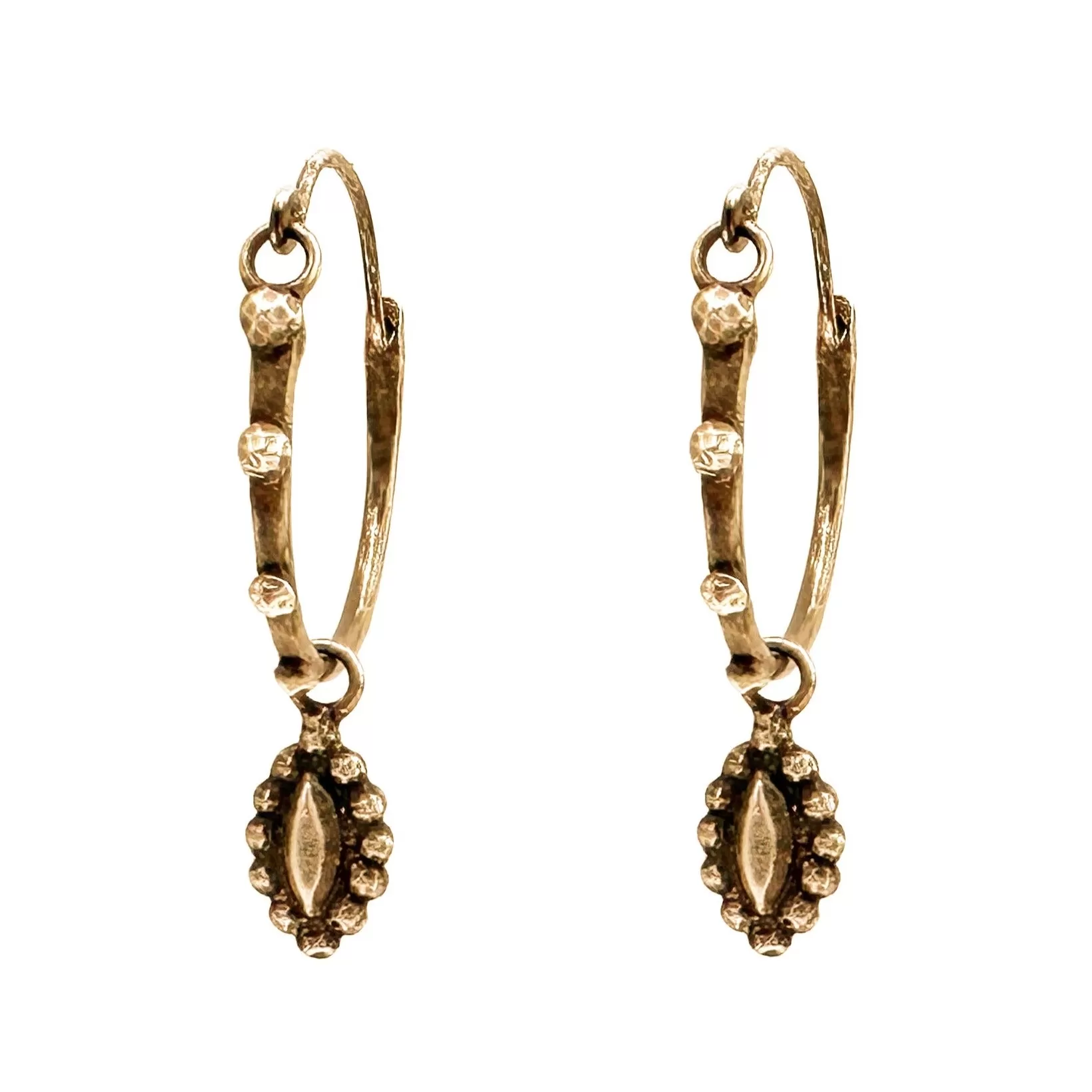 SIGHT RIVETED Midi Hoops - Bronze