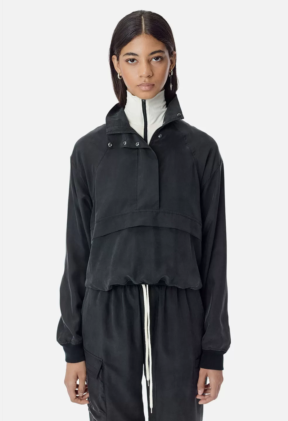 Silk Sail Half Zip Pullover / Black