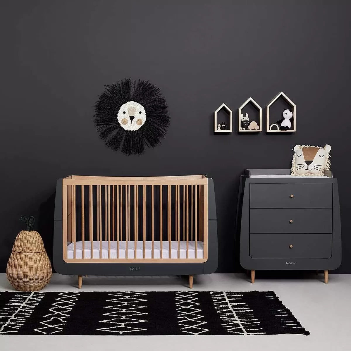 SnuzKot Skandi 2 Piece Nursery Furniture Set - Slate