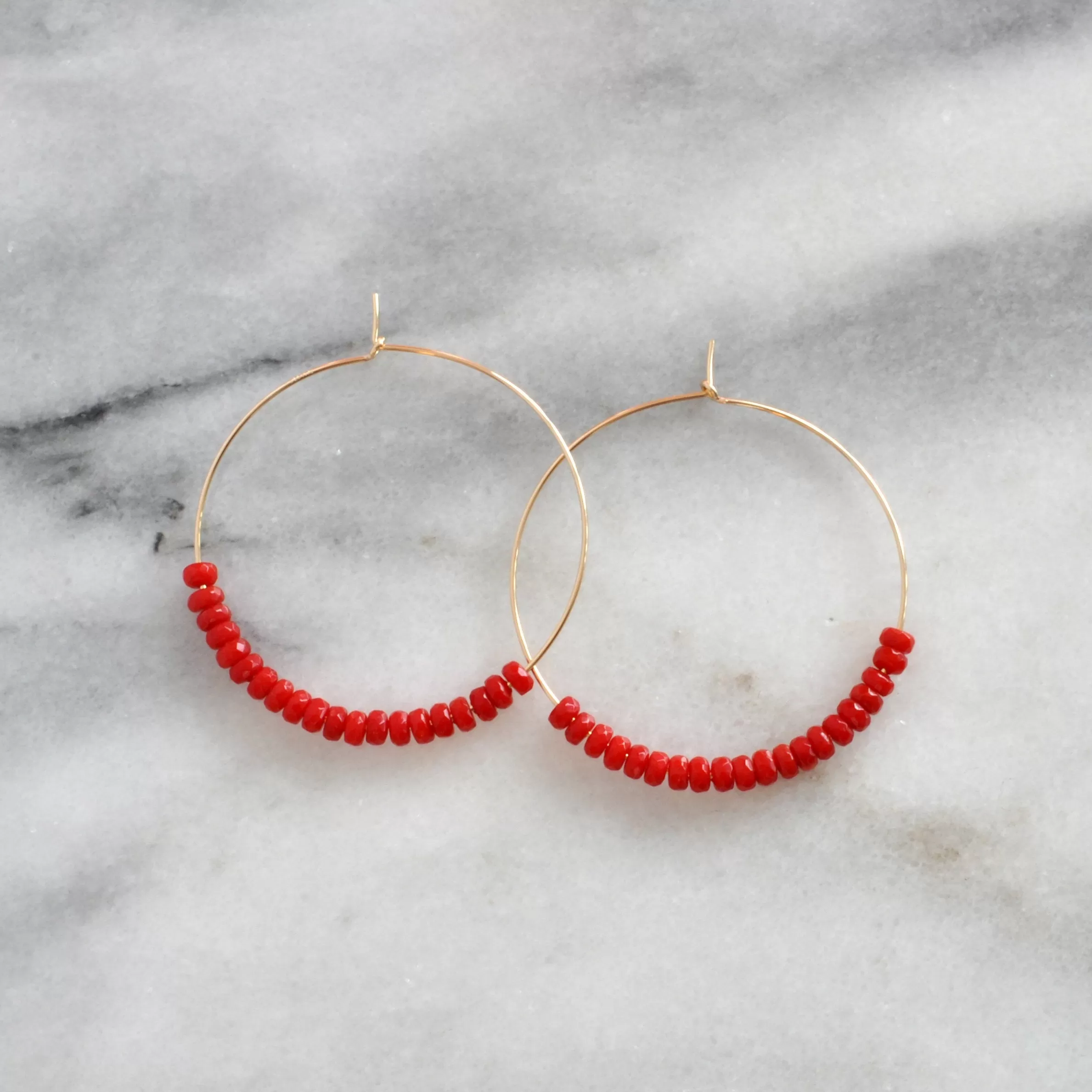 Sterling Silver Gemstone Hoop Earrings