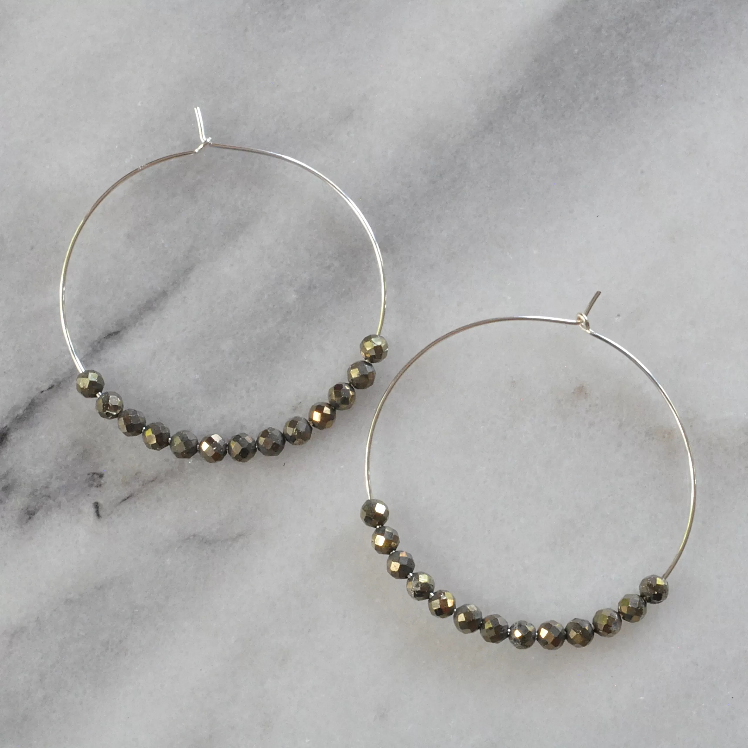 Sterling Silver Gemstone Hoop Earrings