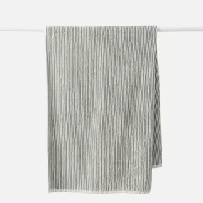 Stripe Cotton Bath Towel - Olive/White